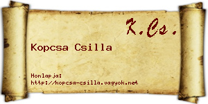 Kopcsa Csilla névjegykártya