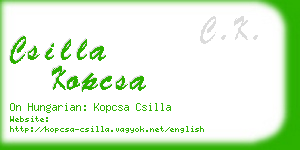 csilla kopcsa business card